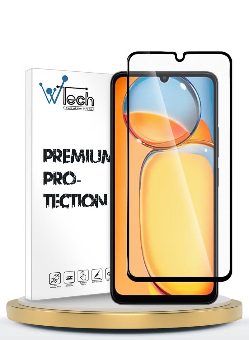 شاومي ريدمي 13 سي 4 جي 2023 / شاومي بوكو C65 4G 2023 بريميوم E2E واقي شاشة زجاجي مقوى بغطاء كامل الغراء (MSGECN) - شفاف / أسود